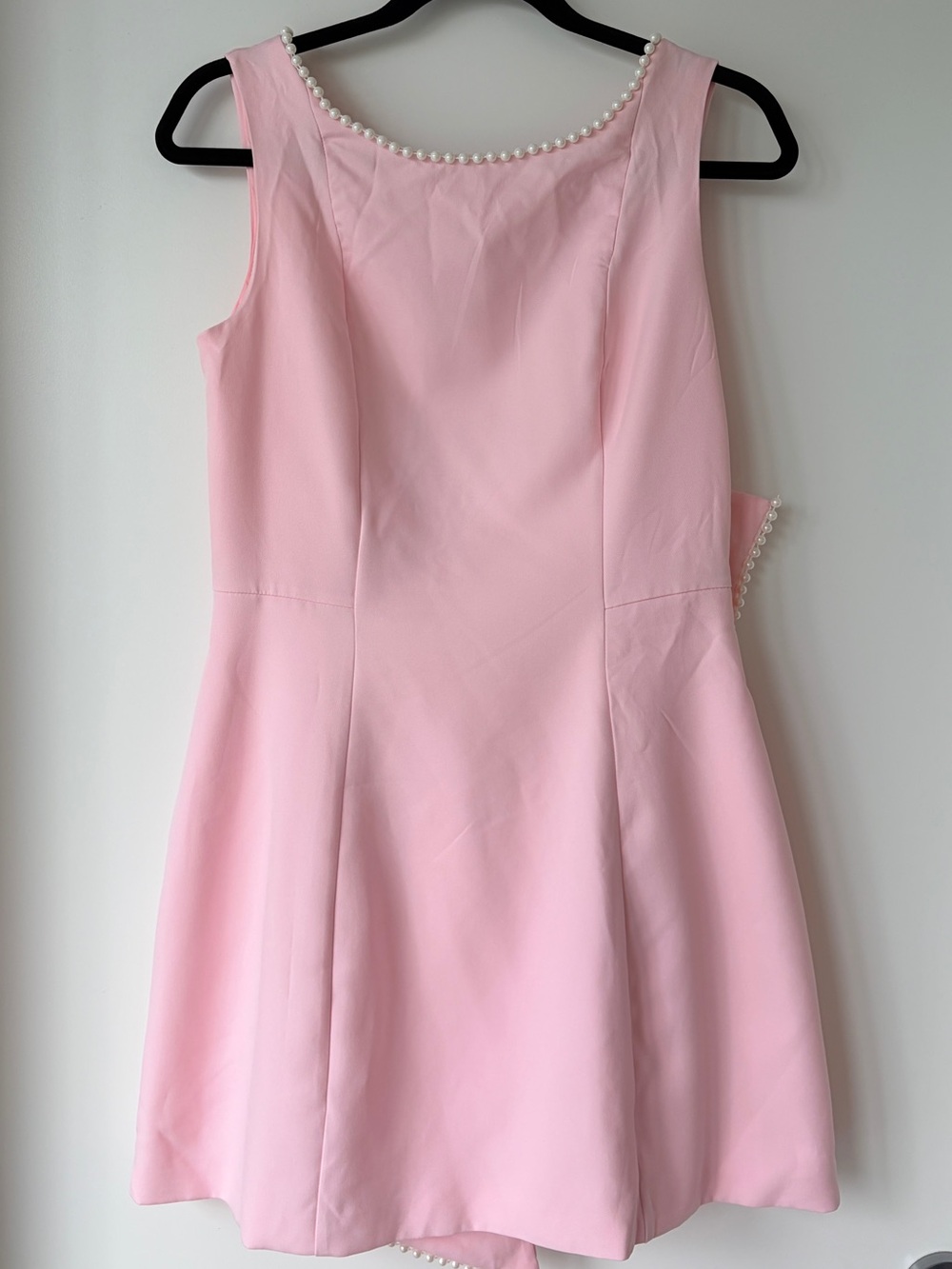 SHEIN Pearl-Trim bow-back mini dress